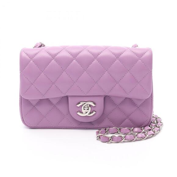 CHANEL Handbags - CHANEL Mini Matelasse 20 Shoulder Bag in Lambskin Leather, Purple, Women's, A...